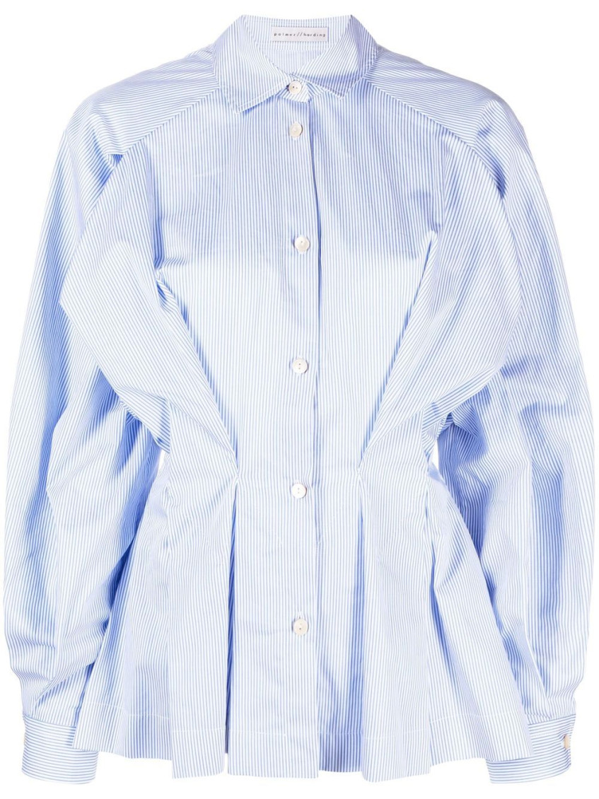 Palmer Harding Palmer/harding Striped Cotton Shirt In Light Blue