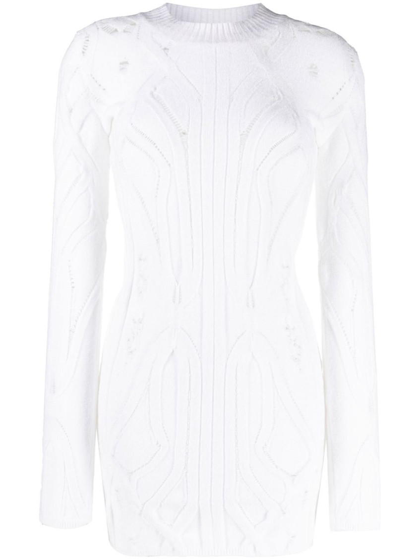 Vitelli Extremely Light Knitted Short Dress In White