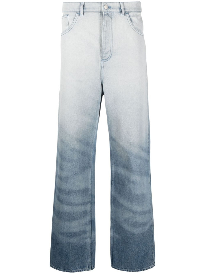 Botter Crystal Embellished Wide Leg Jeans In Denim