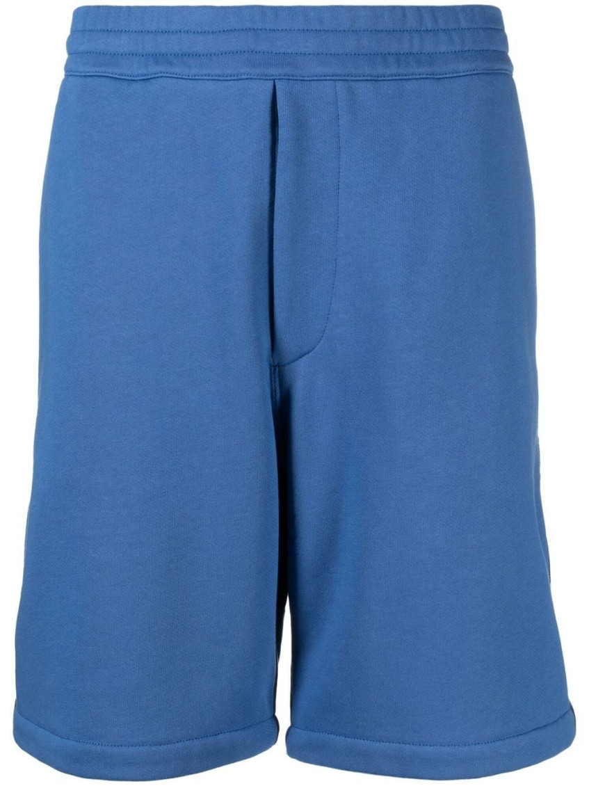 Alexander Mcqueen Alexander Mc Queen Logo Cotton Shorts In Blue