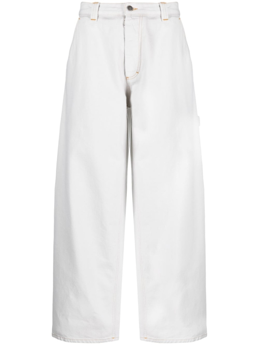 Maison Margiela Mid-rise Wide-leg Jeans In Light Green