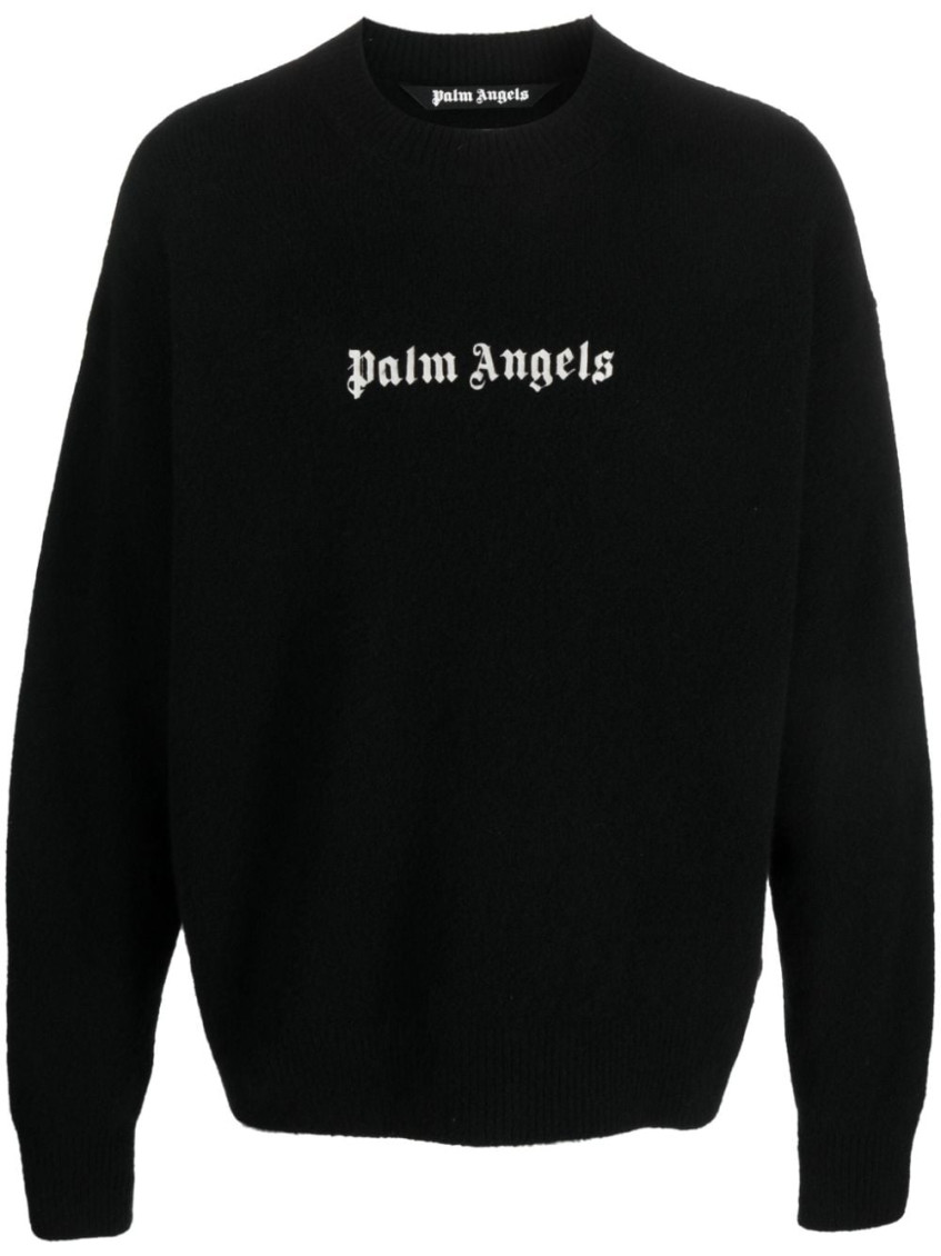 Shop Palm Angels Classic Logo Sweater In Black