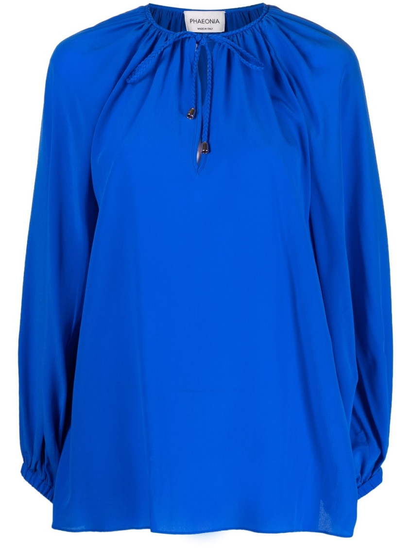 Phaeonia Anita Long Sleeves Blouse In Royal Blue