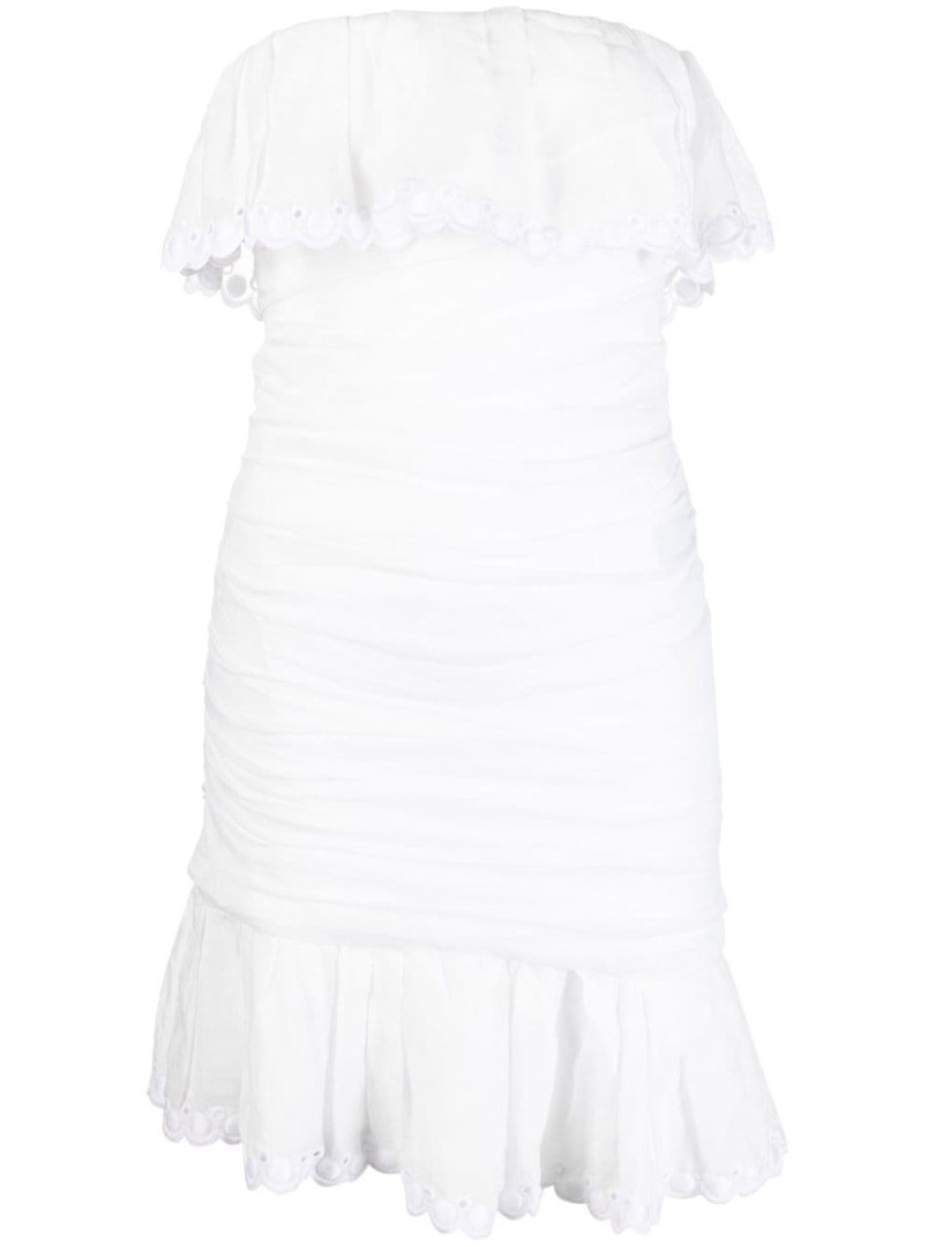 Isabel Marant Mini Dress With Off-shoulder Ruched Detailing In White
