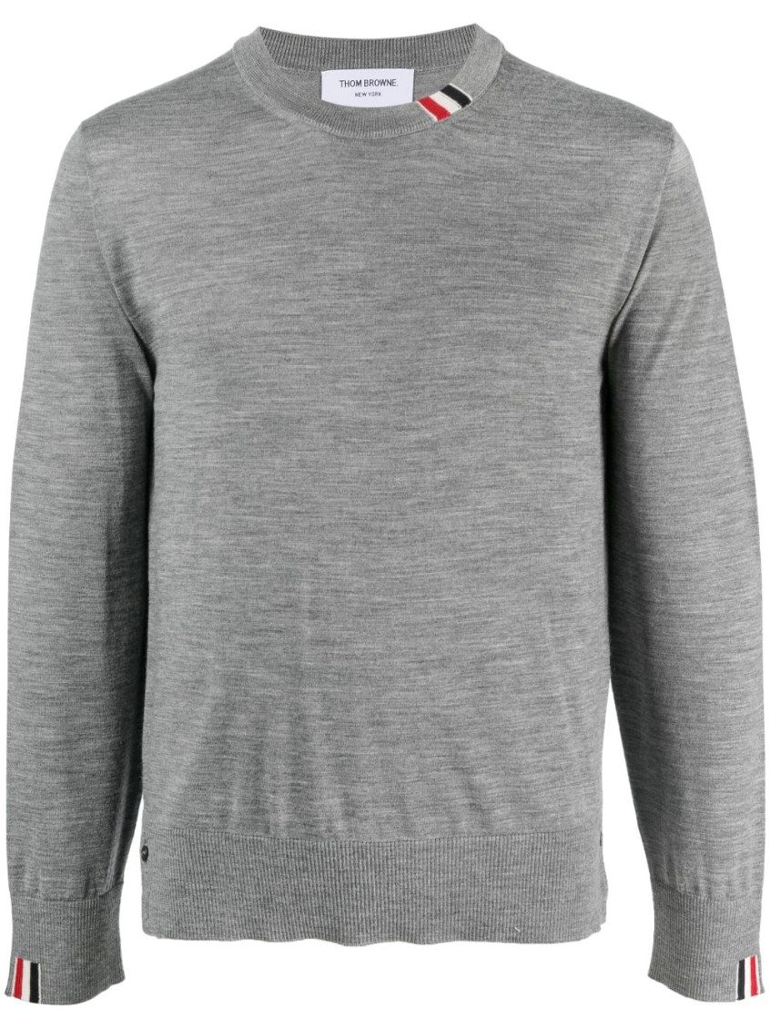 Thom Browne Grey Wool Sweater In Grey