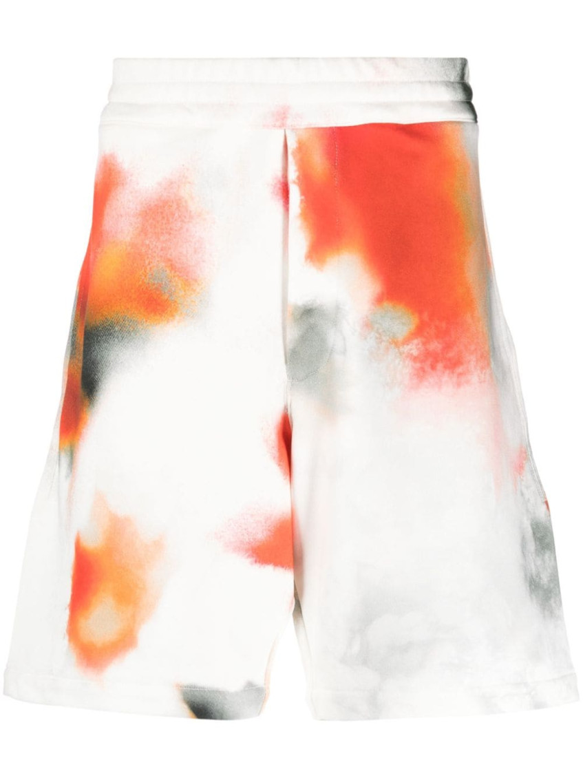 Alexander Mcqueen Men's Shorts Floral Allover Print In White