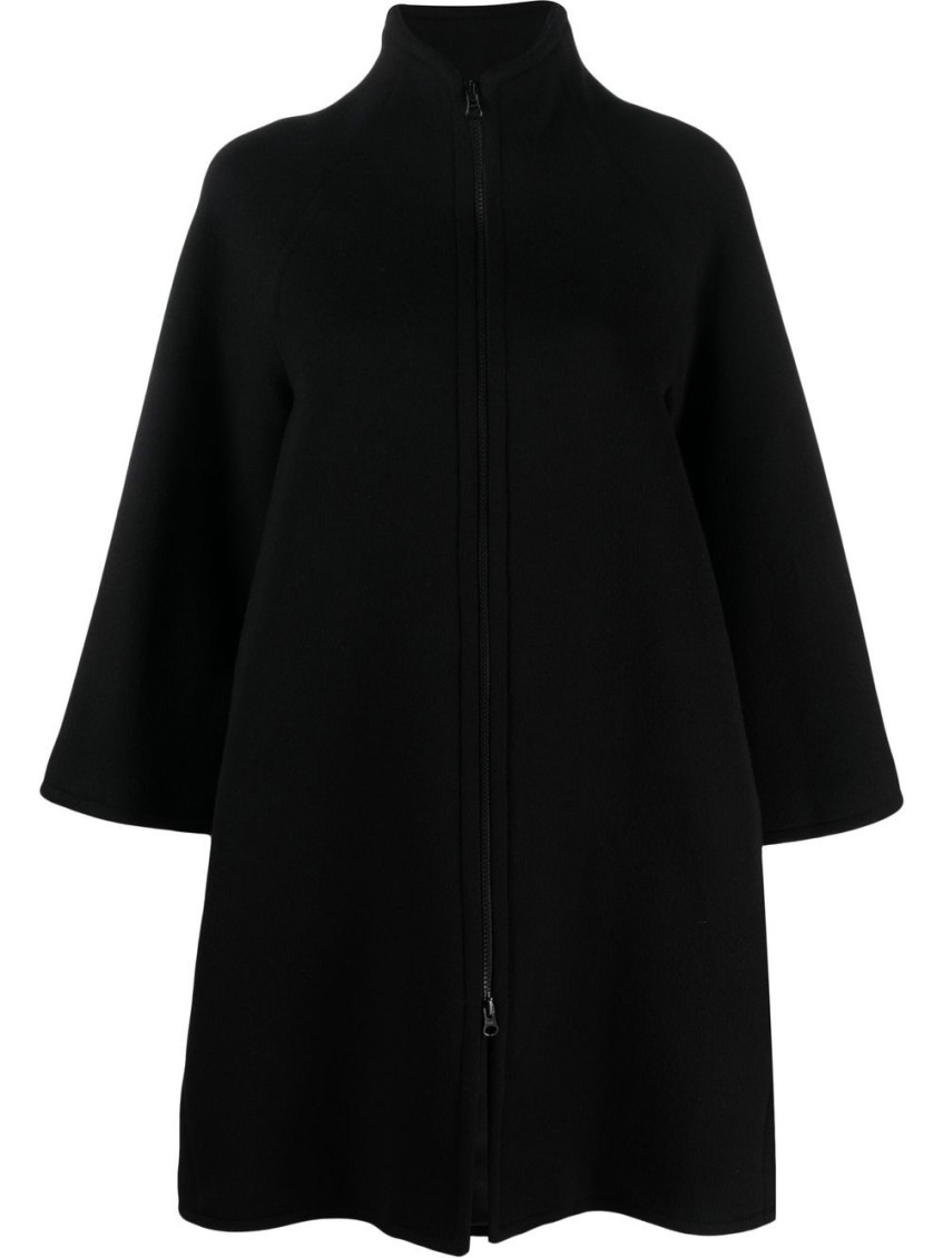 Gianluca Capannolo Synthetic Fibers Coat In Black