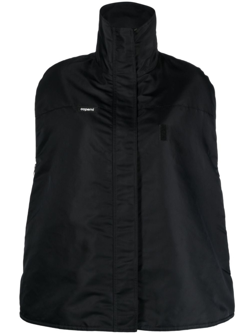 Coperni Logo-patch Bomber Cape In Black