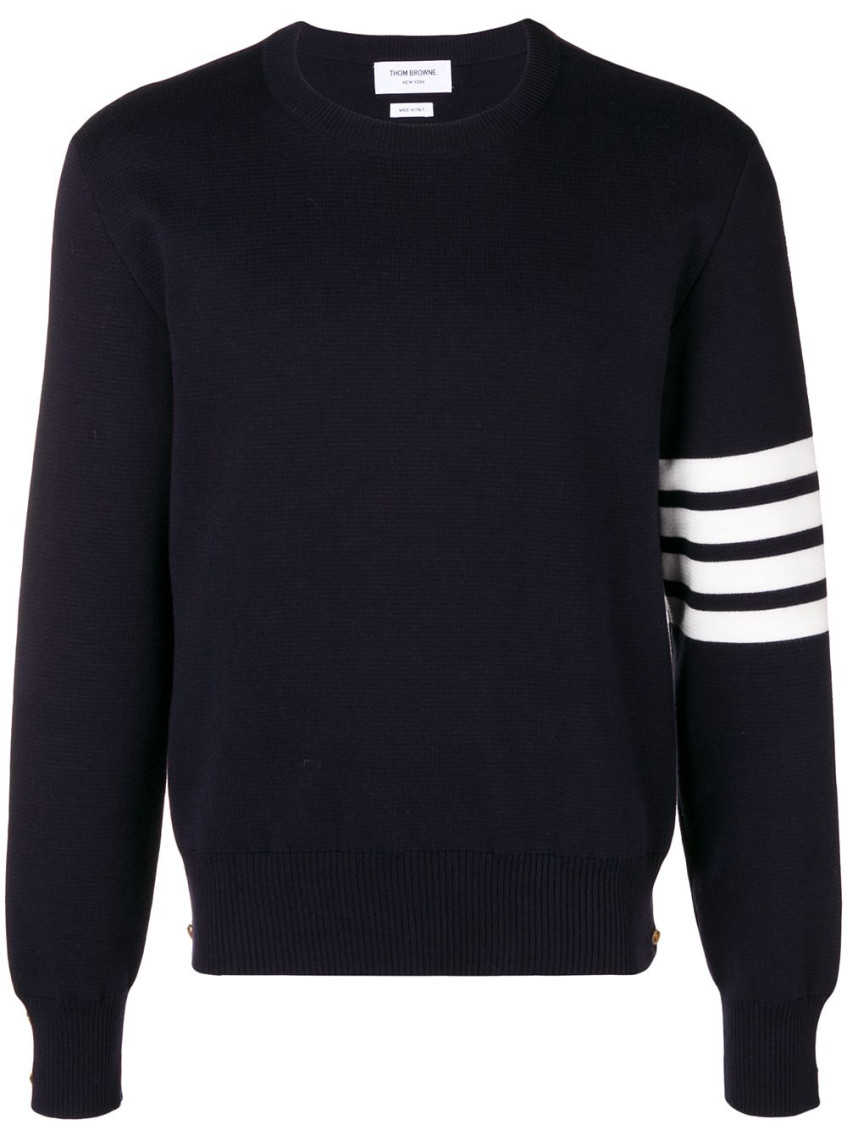 Shop Thom Browne Navy Blue 4-bar Jumper