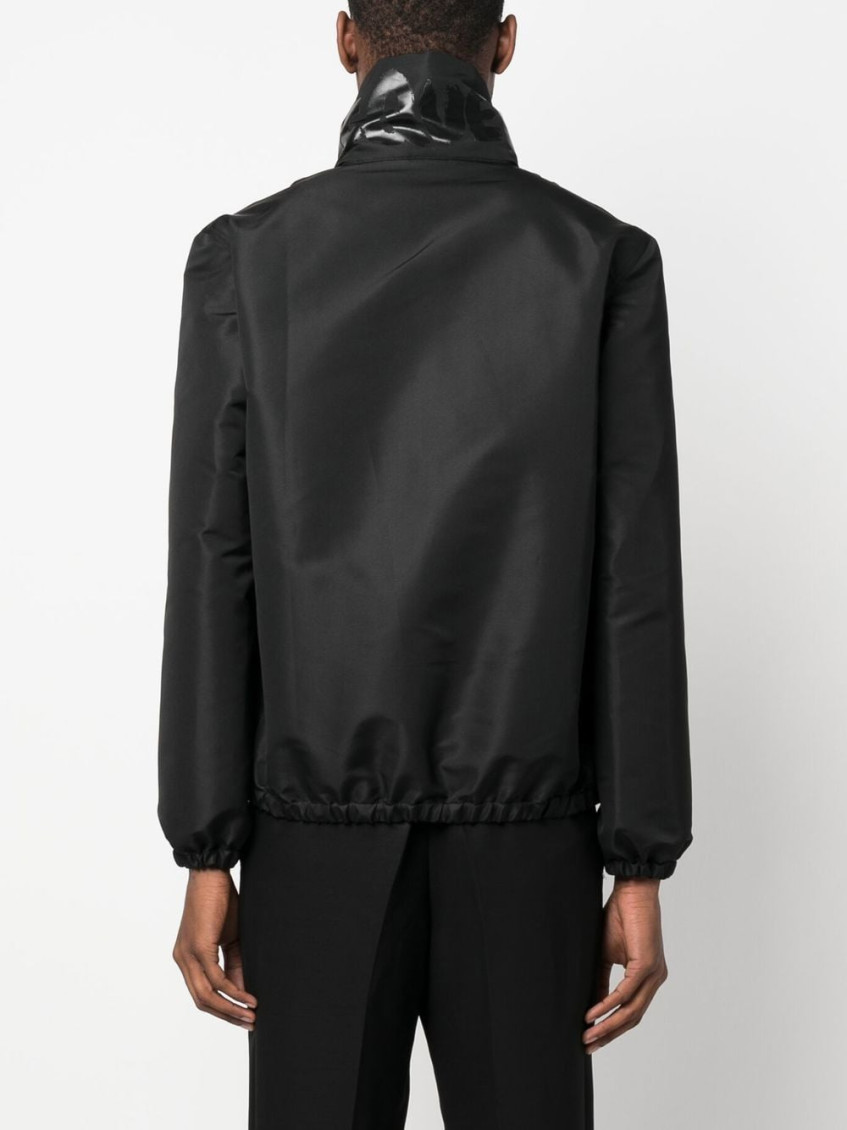 Alexander McQueen Black Logo Bomber Jacket for Men Online India at