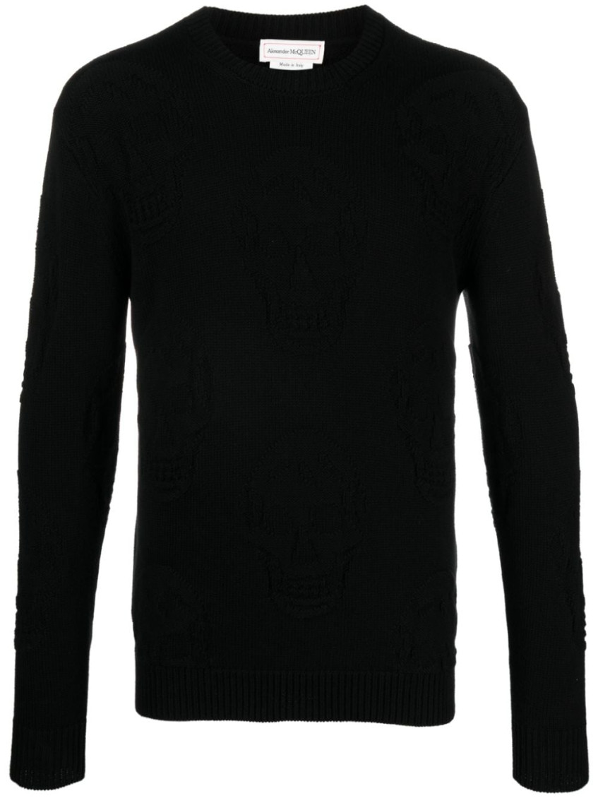Alexander Mcqueen Alexander Mc Queen Skull Knitted Cotton Jumper In Black