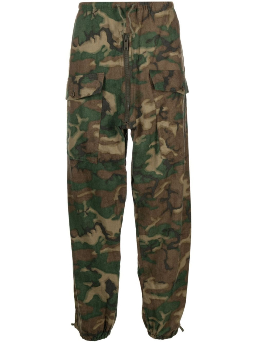 Givenchy Camouflage-print Cotton Cargo Trousers In Brown