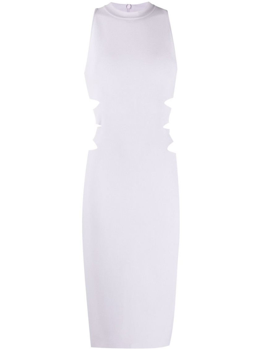 Alaïa Kintted Midi Dress In Light Purple
