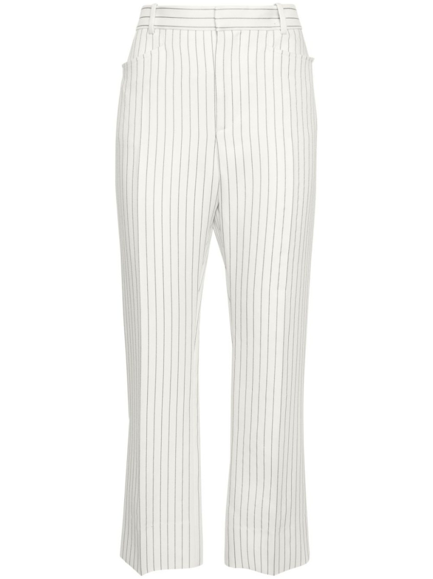 Shop Tom Ford White Pinstripe Pants