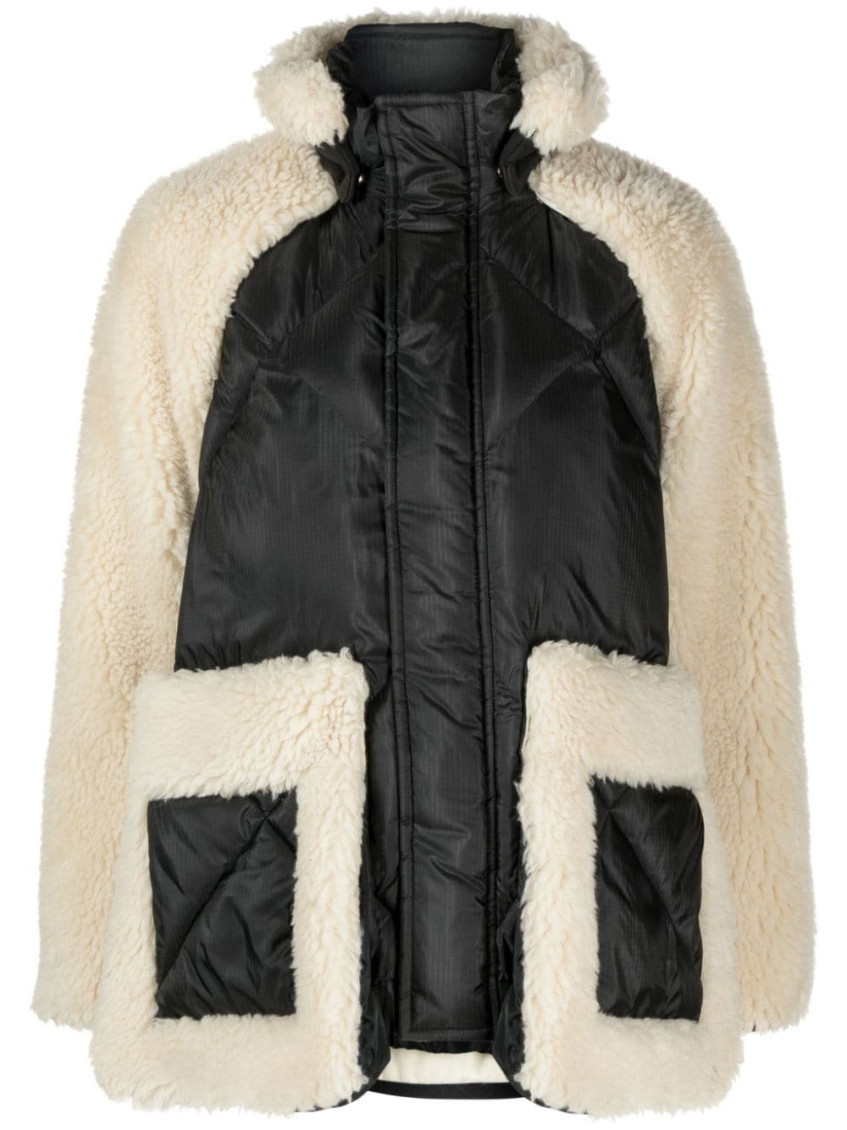 Sacai Beige Black Faux Shearling Jacket for Women Online India at