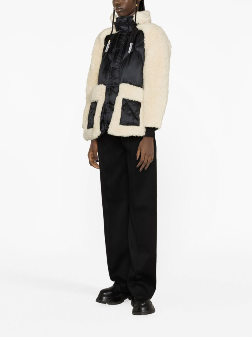 Sacai Beige Black Faux Shearling Jacket for Women Online India at