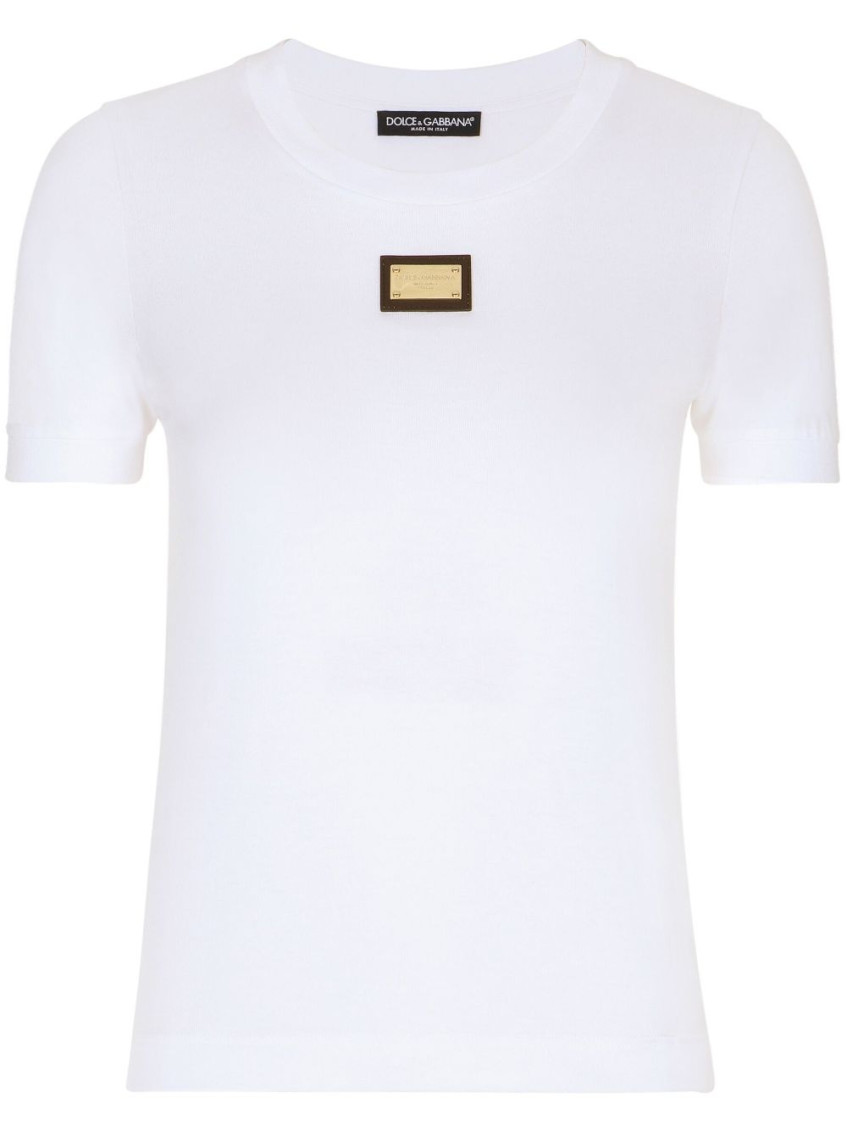 Dolce & Gabbana Jersey T-shirt With Dg Logo Plaque