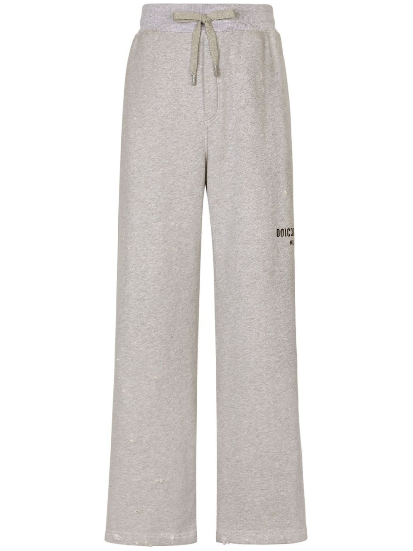Dolce & Gabbana Logo Print Track Pants In Dark Grey