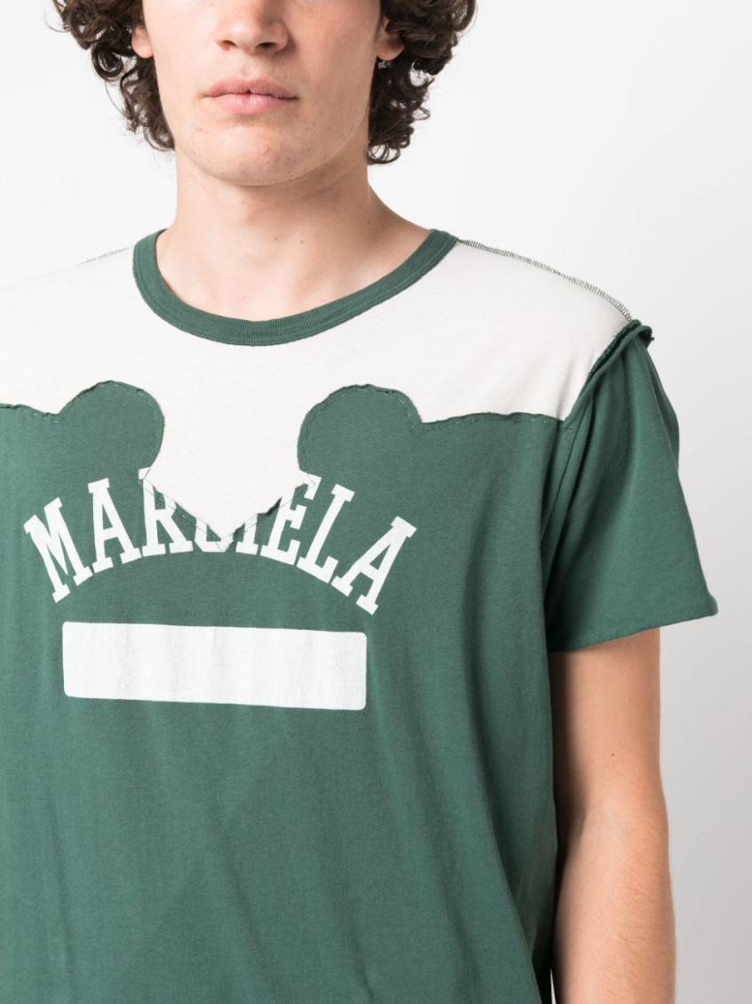 Tシャツ・カットソー MAISON MARGIELA 'Western patchwork' T-shirt Green Maison Margiela Western Patchwork T-Shirt Green | Wanan Luxury