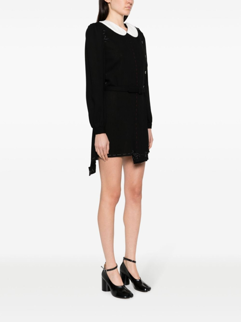 Maison Margiela Blackwhite Unfinished Stitching Dress for Women 