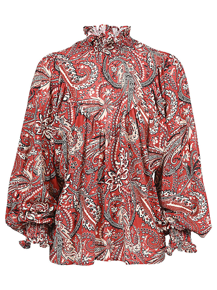 Shop Lavi Red Red Paisley Print Shirt