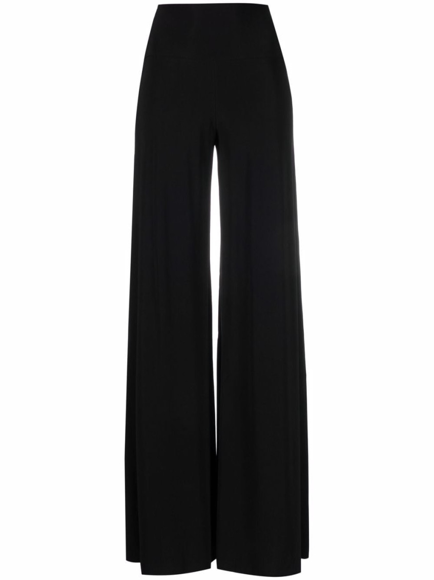 Shop Norma Kamali Black Black Wide Leg Pant