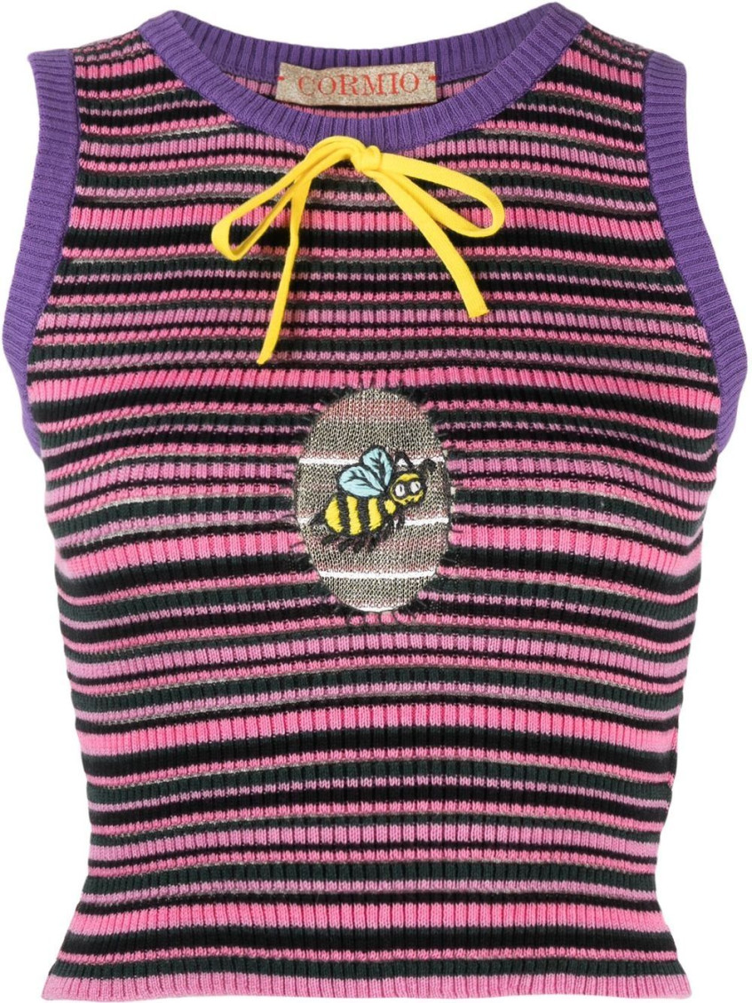 Cormio Gloria Striped Knitted Top In Multicolor