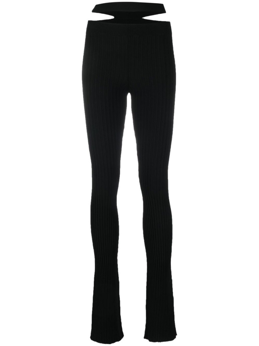 Andreädamo Andreādamo Black Ribbed Trousers In Black