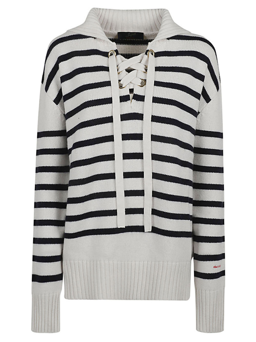 Shop Seafarer White Logo Embroidered Sweater