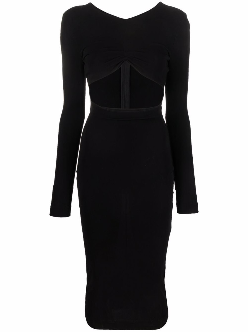 Dsquared2 Cut-out Pencil Midi Dress With Fitted Silhouette In Black