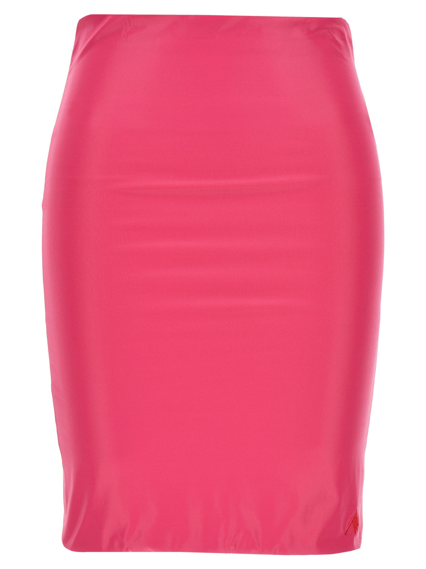 Shop Attico Fuchsia Lycra Mini Skirt