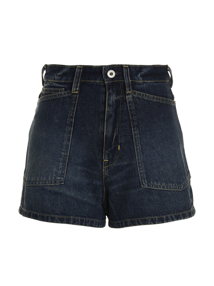 Kenzo Women Denim Shorts In Blue