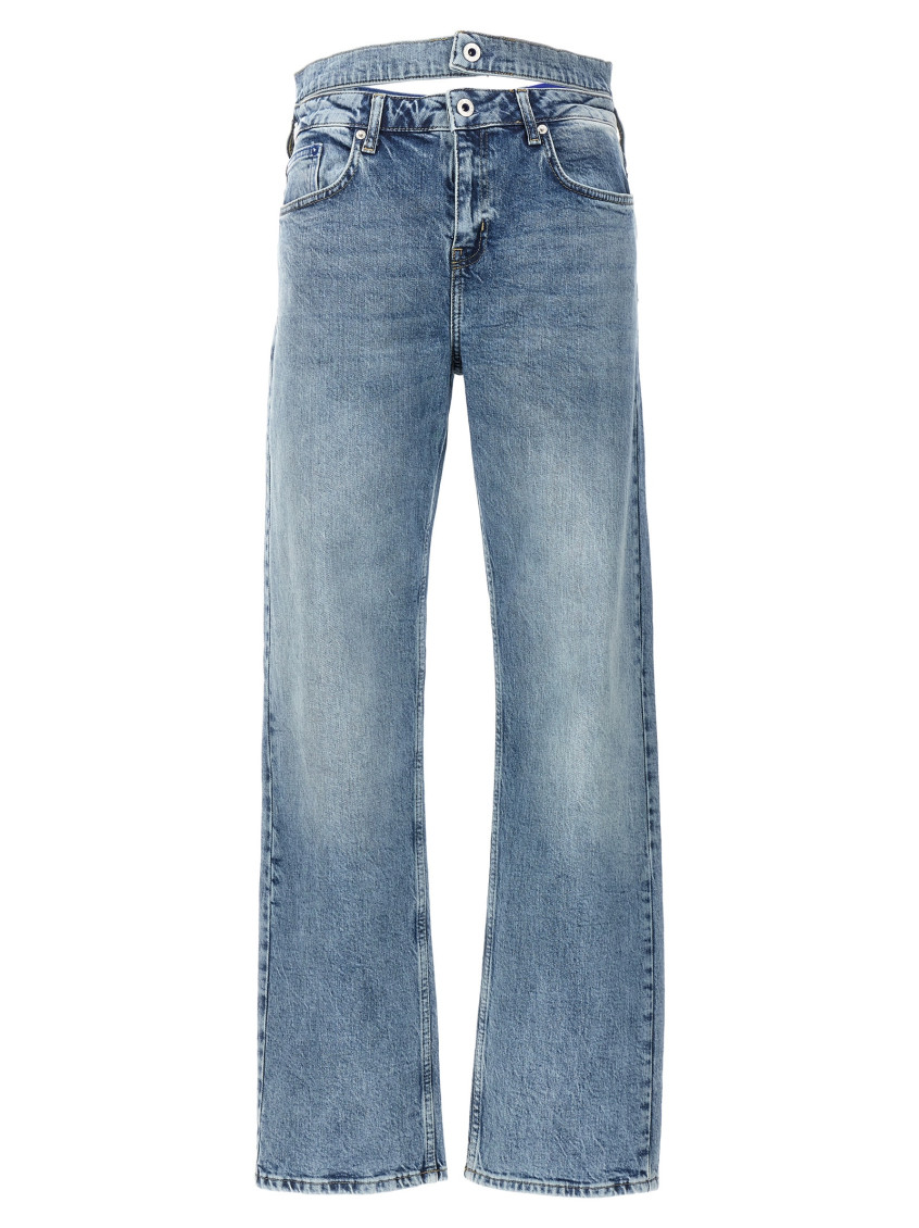 Shop Karl Lagerfeld Light Blue High Waist Jeans