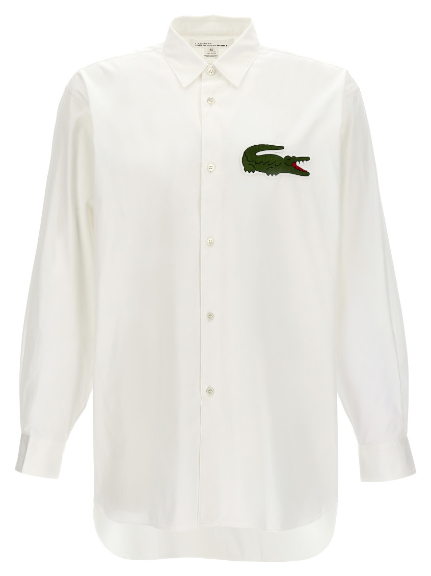 Comme Des Garçons Shirt Collaboration With Lacoste Featuring Button-down Collar In White