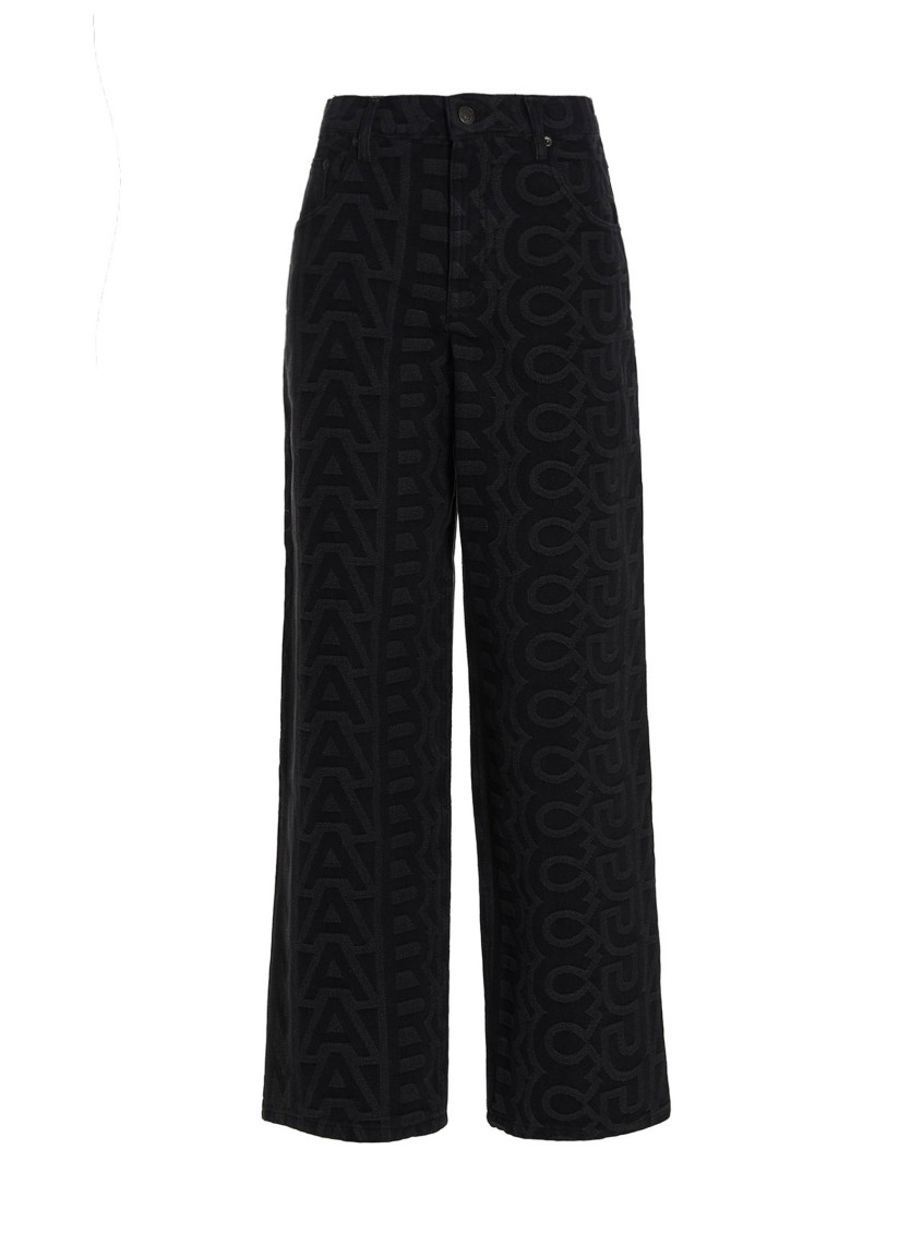 Marc Jacobs 'the Monogram Denim Pant' In Black