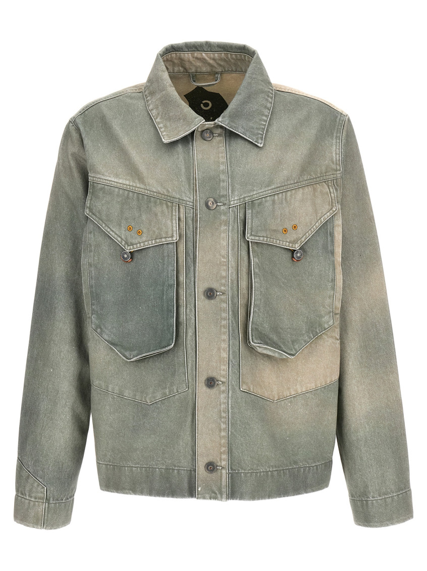Objects Iv Life Green Traditional Denim Jacket In Green