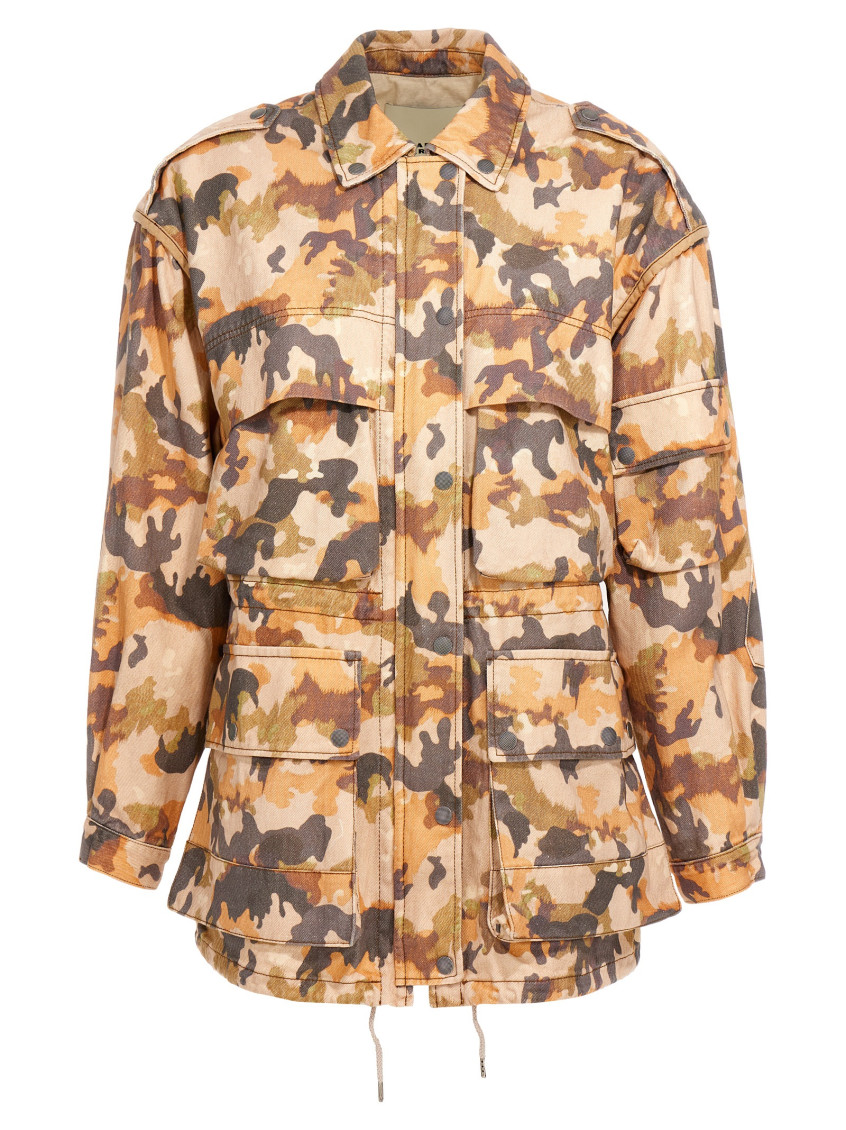 Isabel Marant 'camouflage Utility' Jacket Drawstring In Multicolor