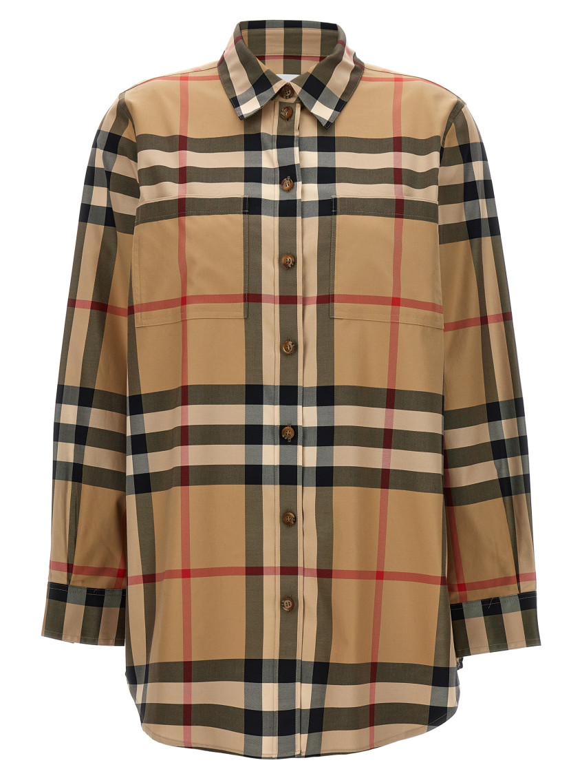 Burberry Nivi Check Cotton Shirt In Multi