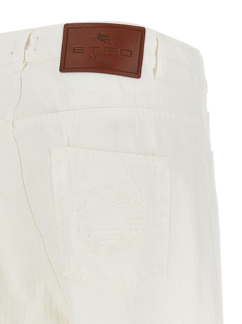 デニム・ジーパン ETRO WHITE COTTON JEANS Etro White Cotton Jeans for Women Online USA at Darveys.com