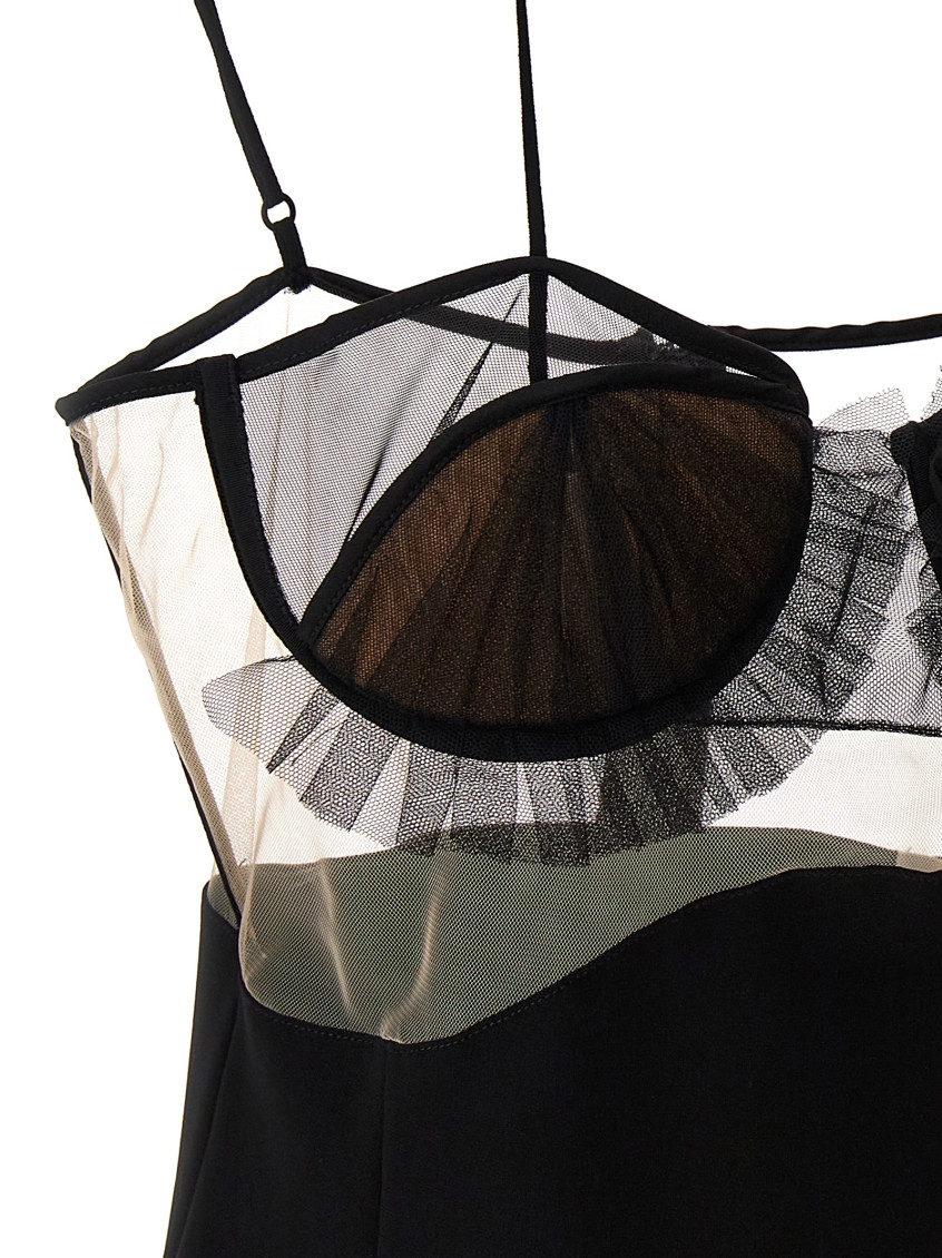 ワンピース NENSI DOJAKA 'Explosive Flower Bra' dress Black Buy Nensi Dojaka Black Exploding Flower Bra Mini Dress in