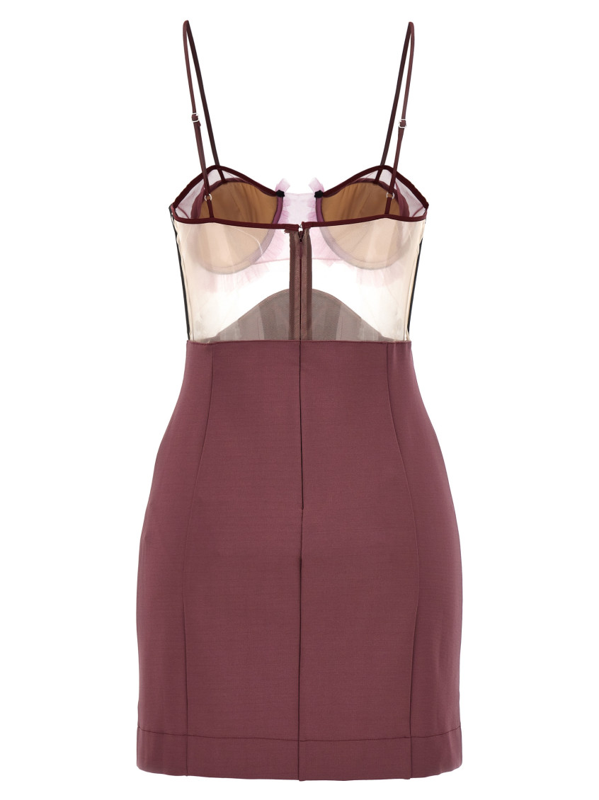ワンピース NENSI DOJAKA 'Explosive Flower Bra' dress Purple Nensi Dojaka Explosive Flower Bra Dress - Purple