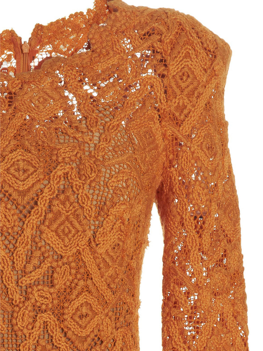 ワンピース ERMANNO SCERVINO Macrame lace dress Orange D412Q322FWR 5a23f6ba3e29cb76459742e53cbdd0