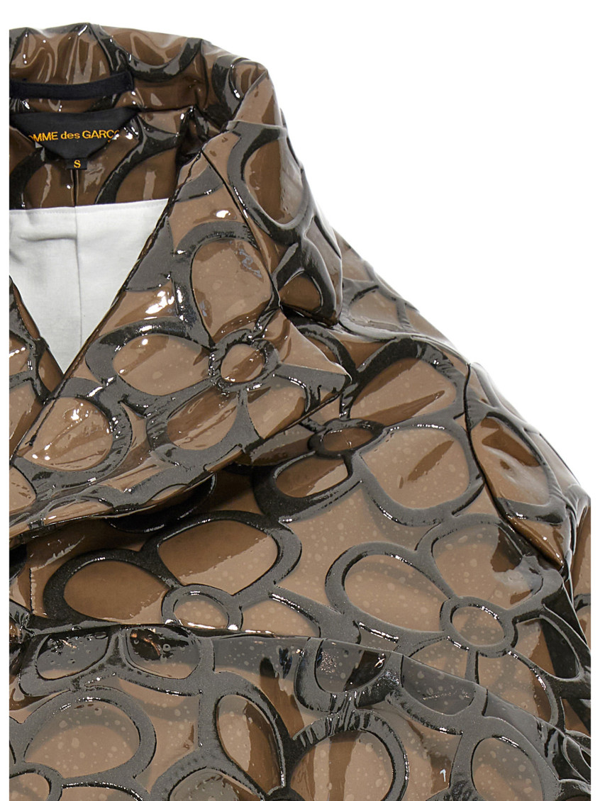 ダウンジャケット・コート COMME DES GARCONS Floral PVC cropped jacket Gray Comme Des Garcons Grey Floral PVC cropped jacket for Women