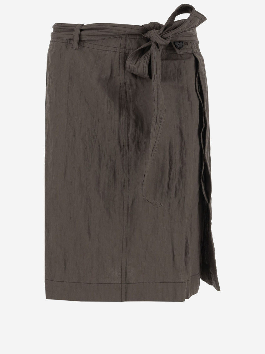 Ferragamo Black Self-tied Wrap Midi Skirt