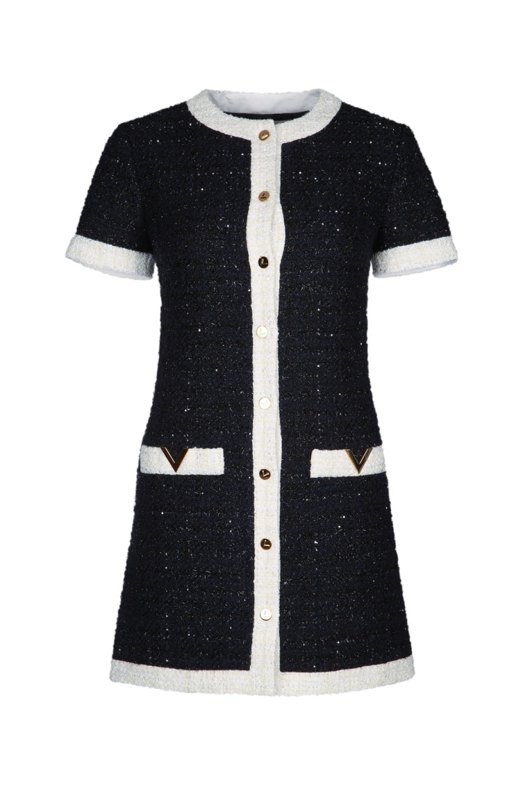 Valentino Black Sequin-embellished Dress