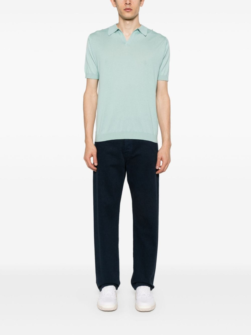 Tシャツ・カットソー JOHN SMEDLEY Men T Shirts BRADWELLLSPALM Green John Smedley Green Cotton T-shirt for Men Online USA at