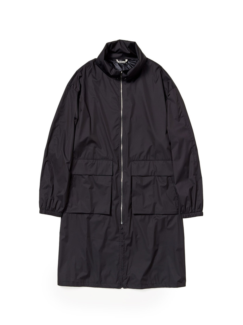 Auralee Black Logo Trench Coat In Black