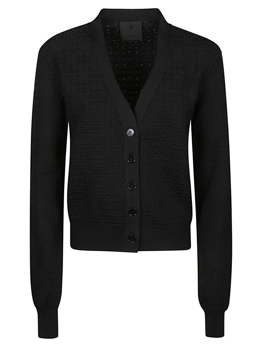 Givenchy Black Cropped Cardigan In Black