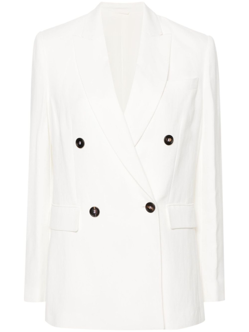Brunello Cucinelli Peak-lapels Double-breasted Blazer In White
