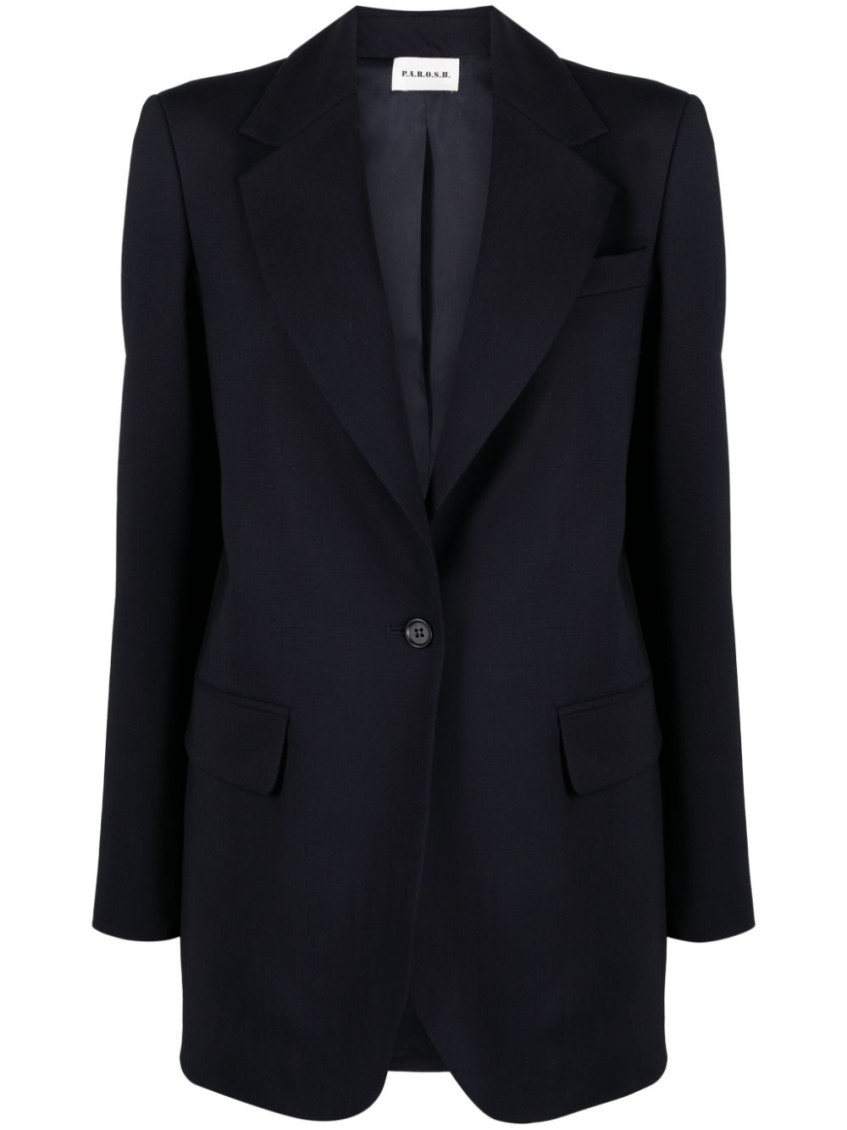 P.a.r.o.s.h American-vent Virgin-wool Blazer In Navy Blue